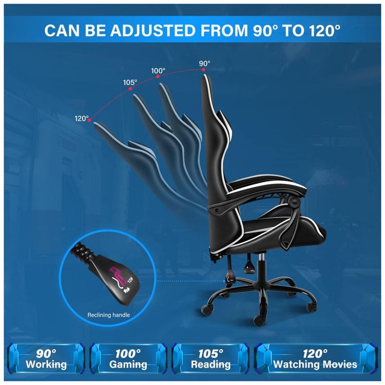 Cadeira-Gamer-Reclinavel-e-Giratoria-com-Apoio-Lombar-e-foto-4