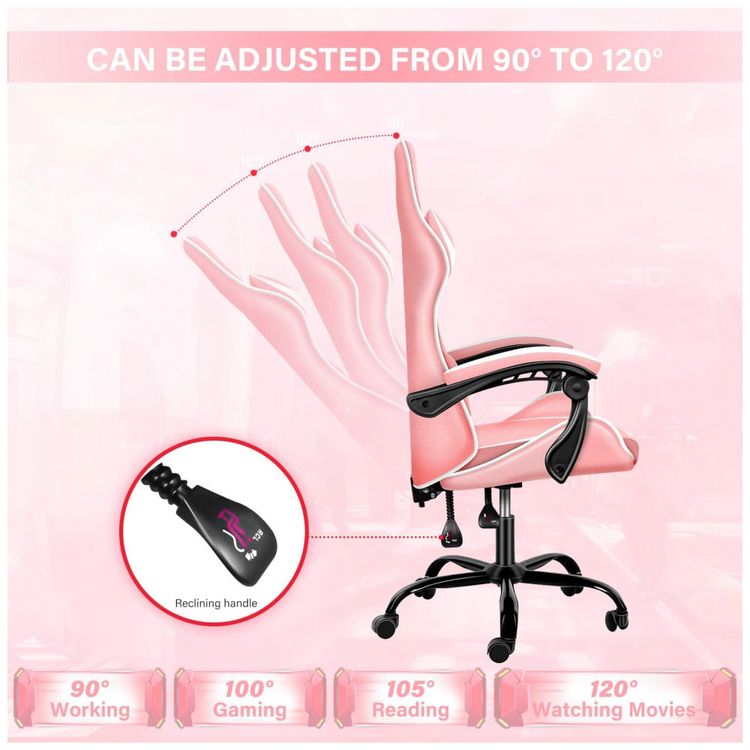 Cadeira-Gamer-Ergonomica-Reclinavel-e-Giratoria-com-Apoio-foto-2