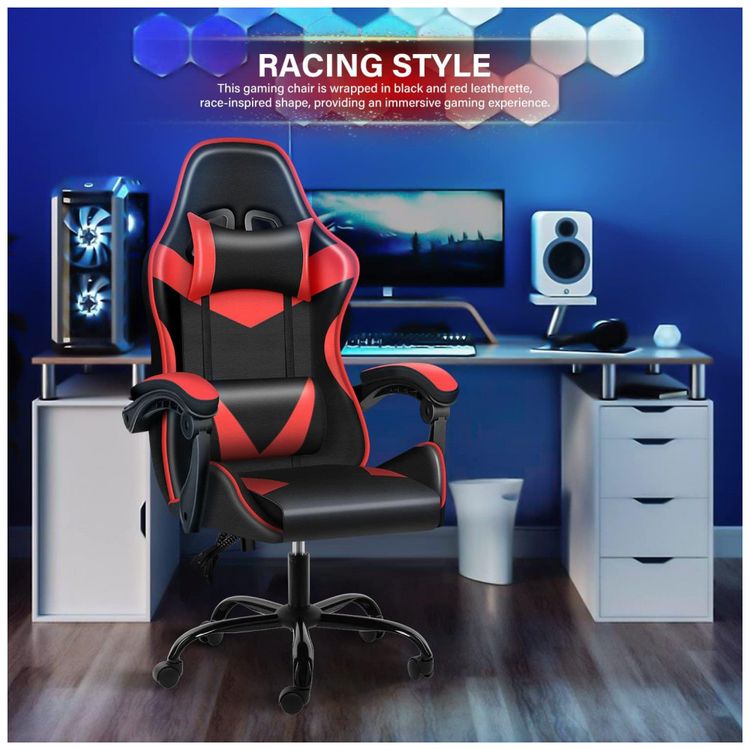 Cadeira-Gamer-Reclinavel-e-Giratoria-com-Apoio-Lombar-e-foto-2