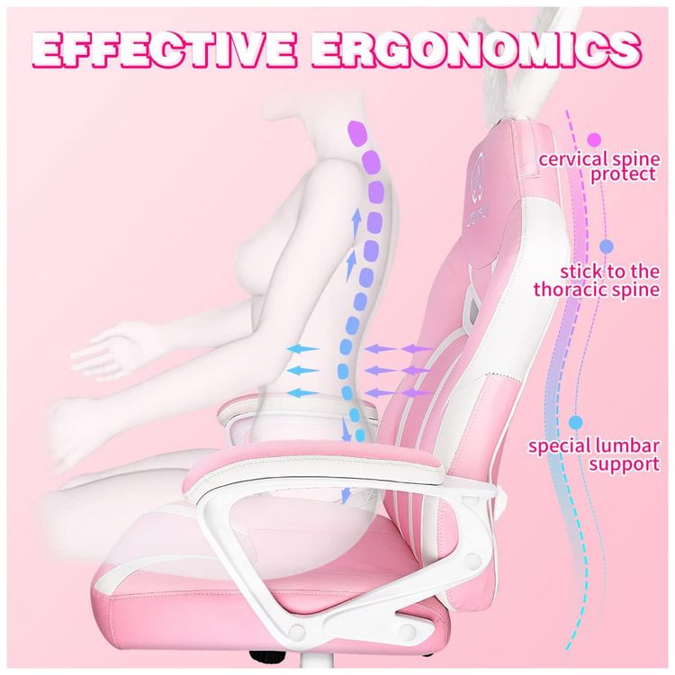 Cadeira-Gamer-Ergonomica-Giratoria-com-Suporte-Lombar-e-foto-2