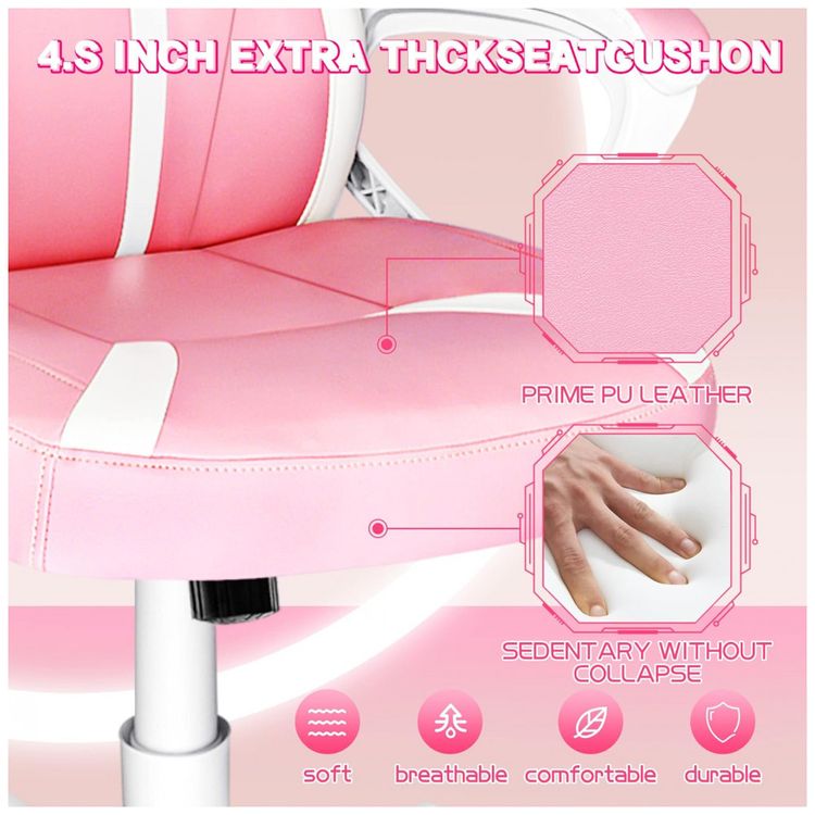 Cadeira-Gamer-Ergonomica-Giratoria-com-Suporte-Lombar-e-foto-3