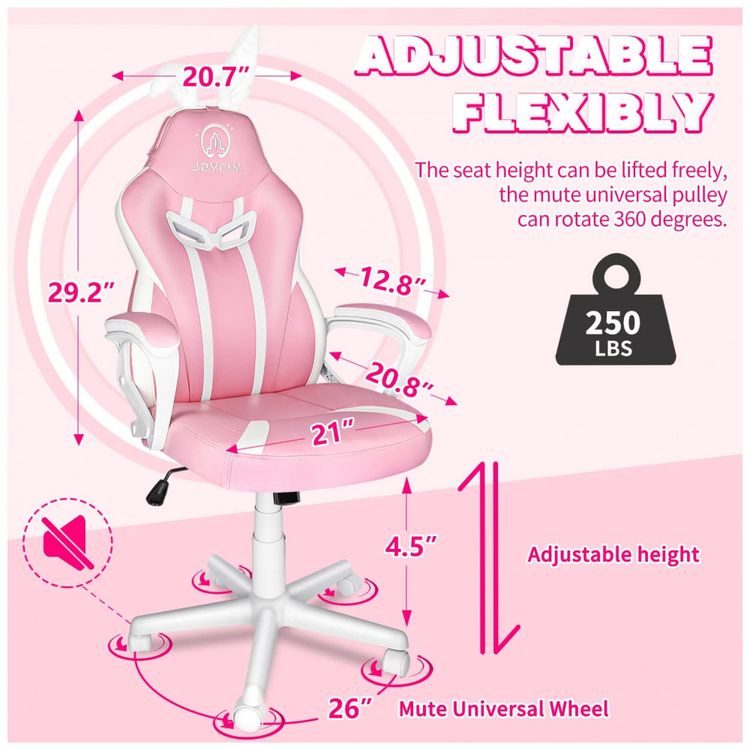 Cadeira-Gamer-Ergonomica-Giratoria-com-Suporte-Lombar-e-foto-4