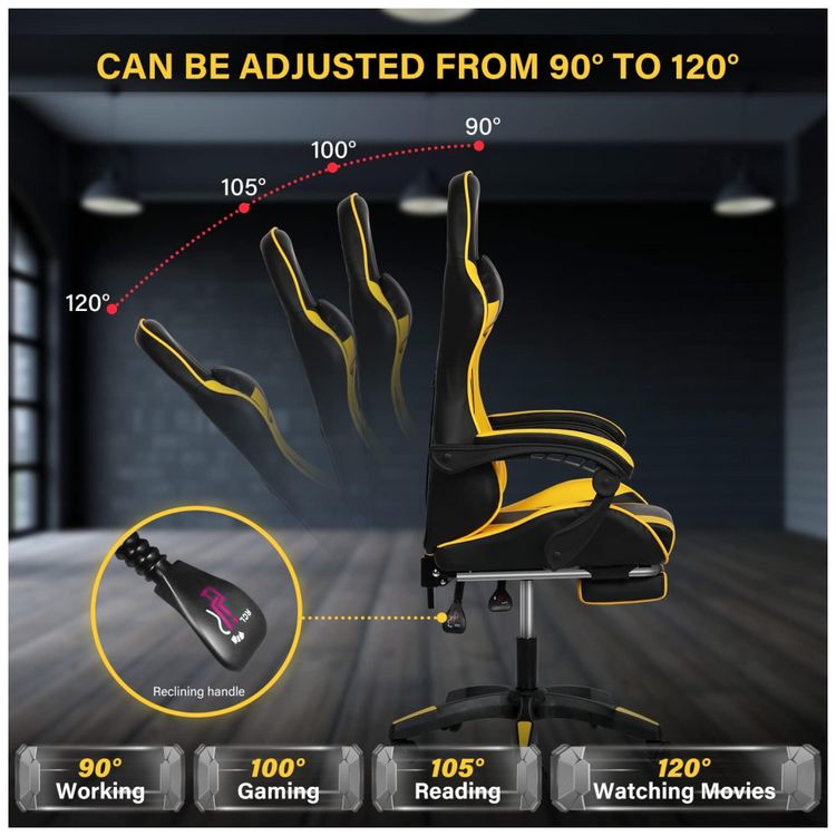 Cadeira-Gamer-Ergonomica-Giratoria-com-Suporte-Lombar-e-foto-4