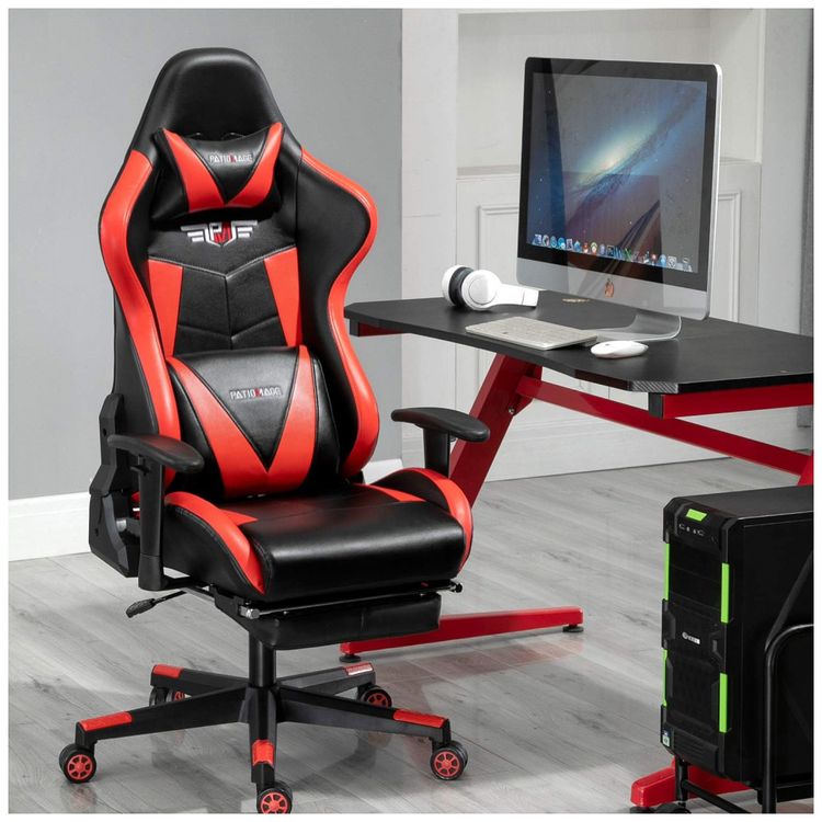 Cadeira-Gamer-Ergonomica-Giratoria-com-Suporte-Lombar-e-foto-1
