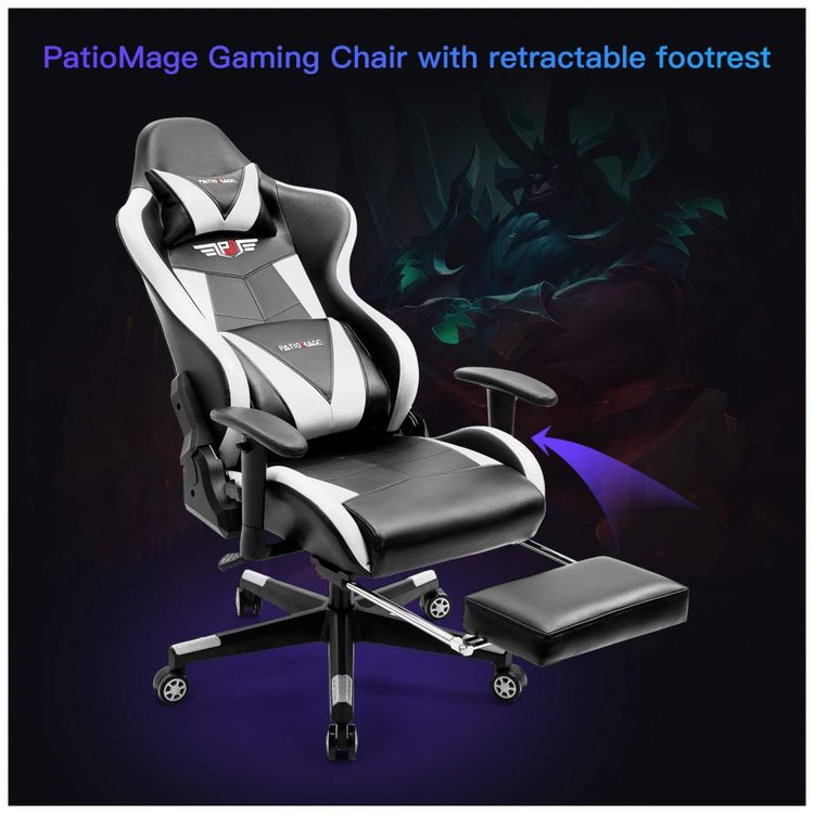 Cadeira-Gamer-Ergonomica-Giratoria-com-Suporte-Lombar-e-foto-3
