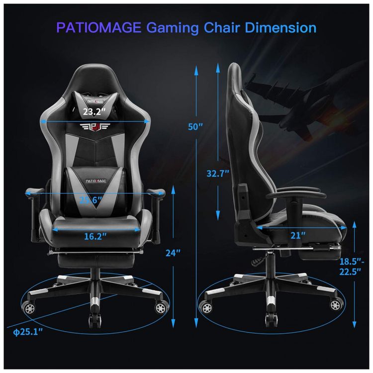 Cadeira-Gamer-Ergonomica-Giratoria-com-Suporte-Lombar-e-foto-5