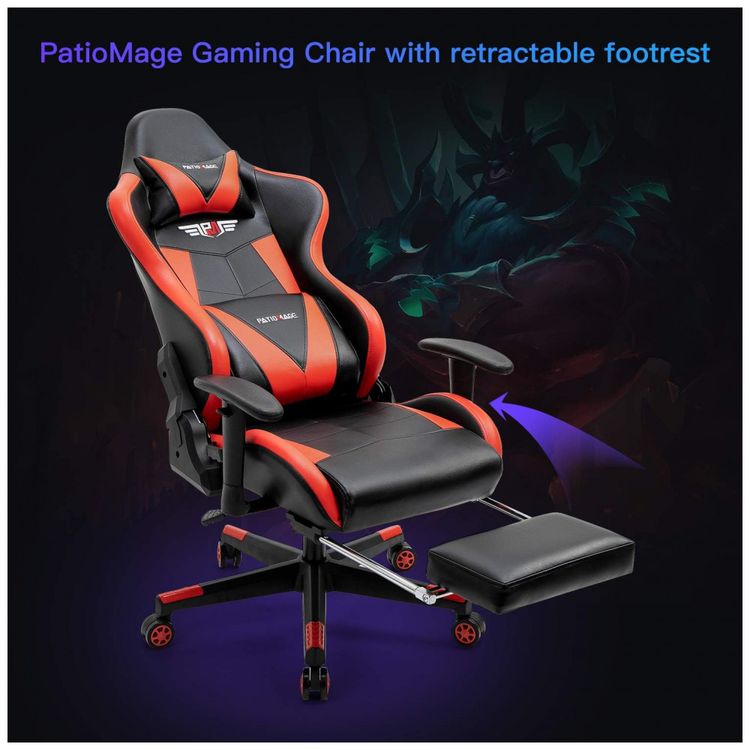 Cadeira-Gamer-Ergonomica-Giratoria-com-Suporte-Lombar-e-foto-5
