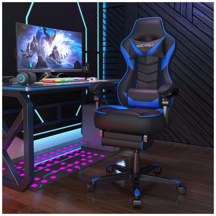 Cadeira-Gamer-Ergonomica-Giratoria-com-Suporte-Lombar-e-foto-1