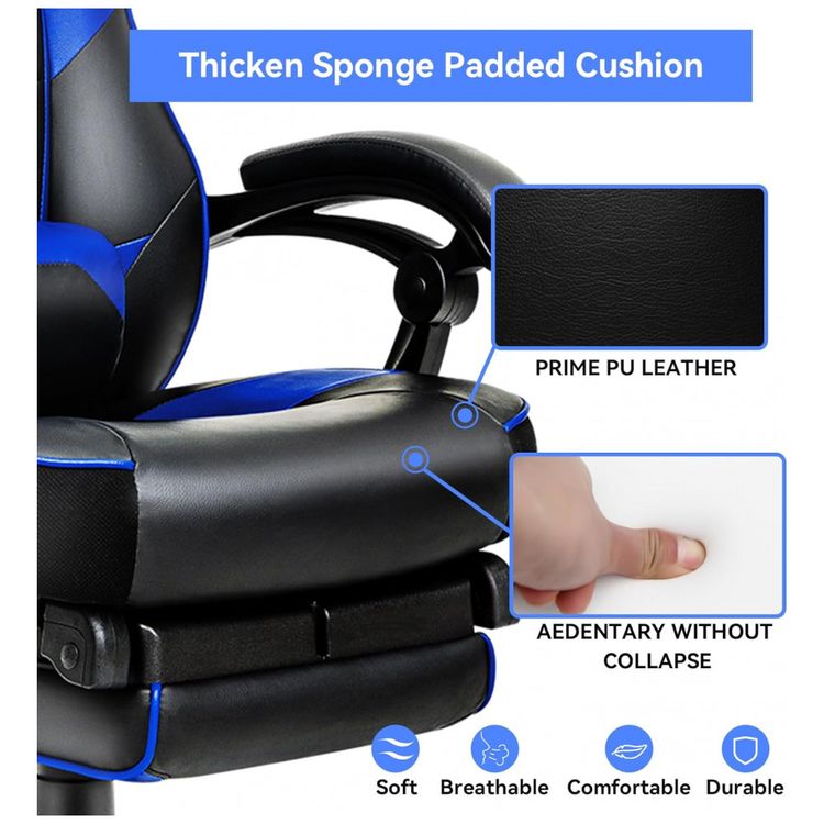 Cadeira-Gamer-Ergonomica-Giratoria-com-Suporte-Lombar-e-foto-5