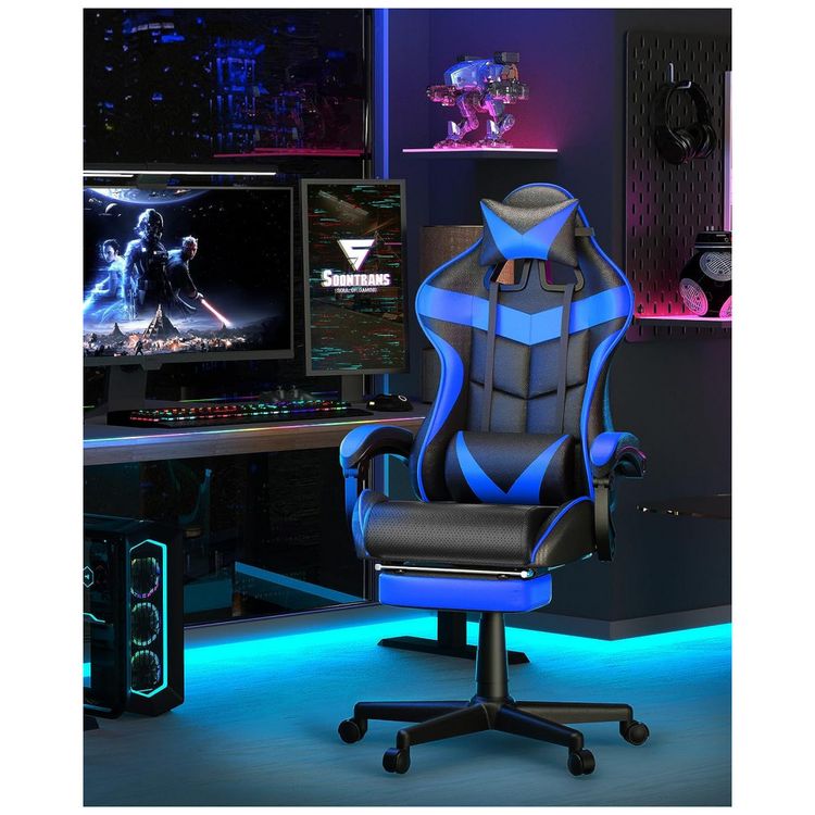 Cadeira-Gamer-Ergonomica-Reclinavel-e-Giratoria-com-Apoio-foto-1