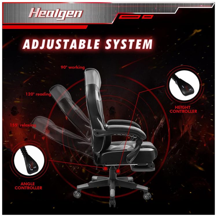 Cadeira-Gamer-Ergonomica-Reclinavel-e-Giratoria-com-Apoio-foto-2