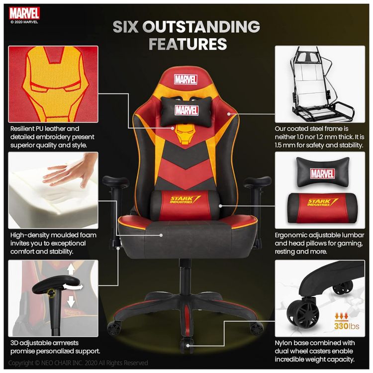 Marvel-Avengers-Cadeira-Gamer-Ergonomica-Reclinavel-com-foto-3