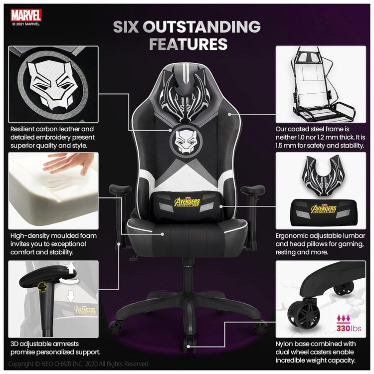 Marvel-Avengers-Cadeira-Gamer-Ergonomica-Reclinavel-com-foto-2