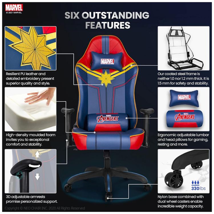 Marvel-Avengers-Cadeira-Gamer-Ergonomica-Reclinavel-com-foto-3
