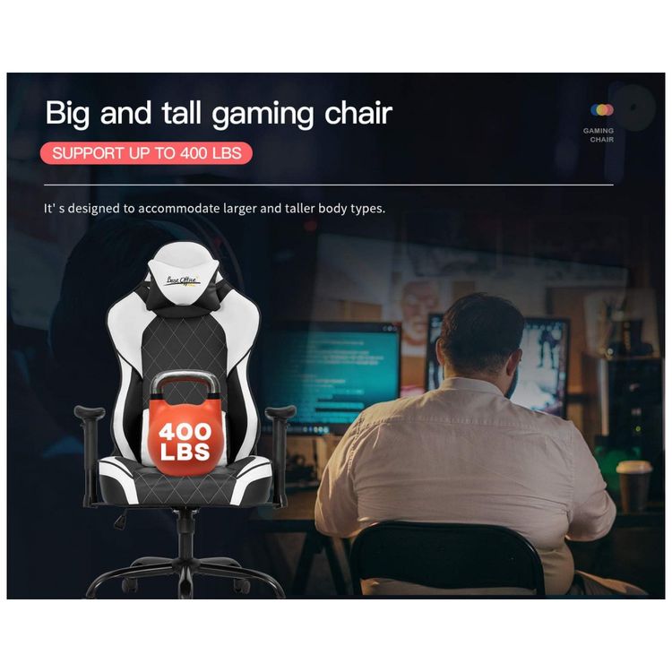 Cadeira-Gamer-Reclinavel-e-Giratoria-com-Apoio-Lombar-e-foto-2