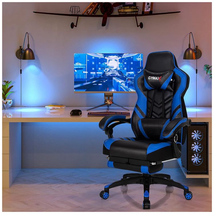 Cadeira-Gamer-Reclinavel-e-Giratoria-com-Apoio-Lombar-e-foto-1