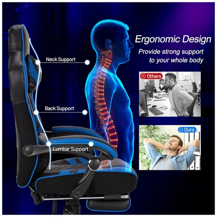 Cadeira-Gamer-Reclinavel-e-Giratoria-com-Apoio-Lombar-e-foto-3
