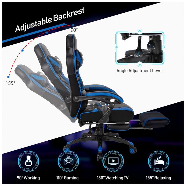 Cadeira-Gamer-Reclinavel-e-Giratoria-com-Apoio-Lombar-e-foto-4