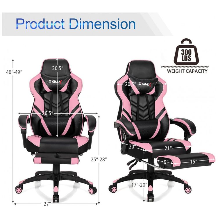 Cadeira-Gamer-Ergonomica-e-Reclinavel-com-Apoio-Lombar-e-foto-2