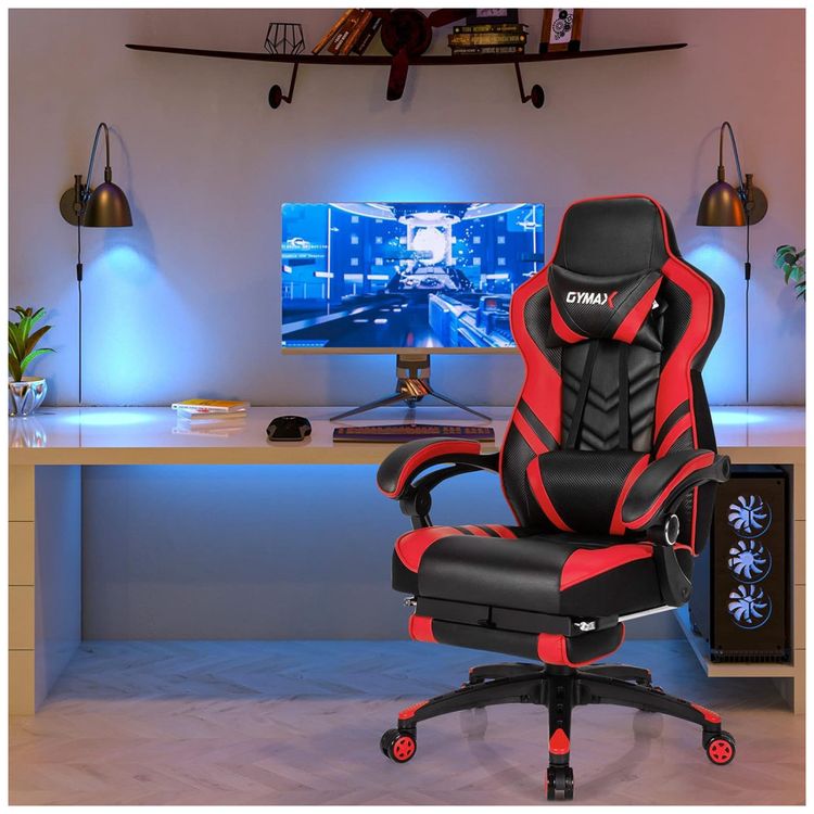 Cadeira-Gamer-Reclinavel-e-Giratoria-com-Apoio-Lombar-e-foto-1