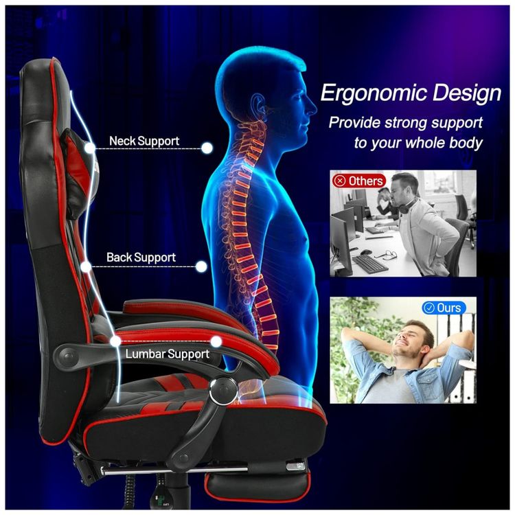 Cadeira-Gamer-Reclinavel-e-Giratoria-com-Apoio-Lombar-e-foto-3