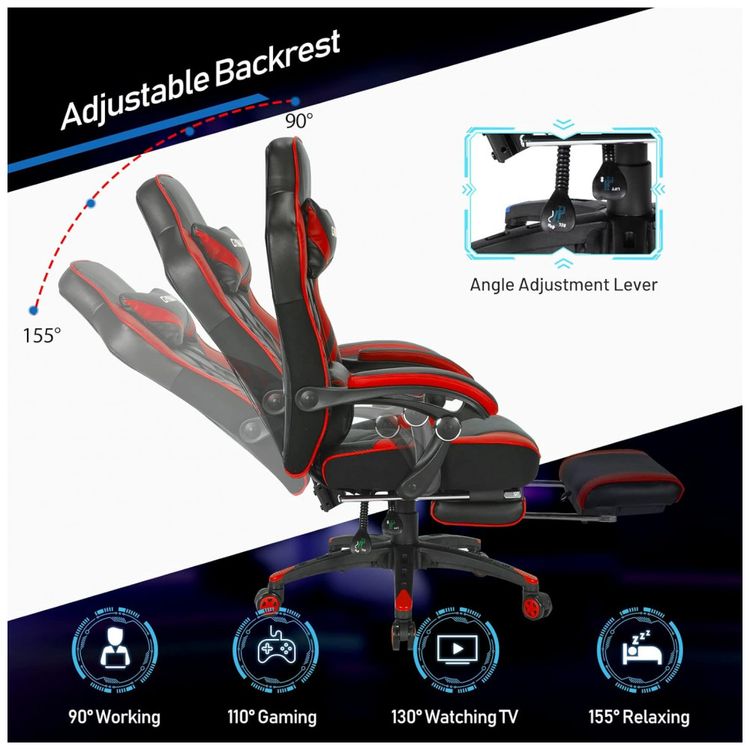 Cadeira-Gamer-Reclinavel-e-Giratoria-com-Apoio-Lombar-e-foto-4