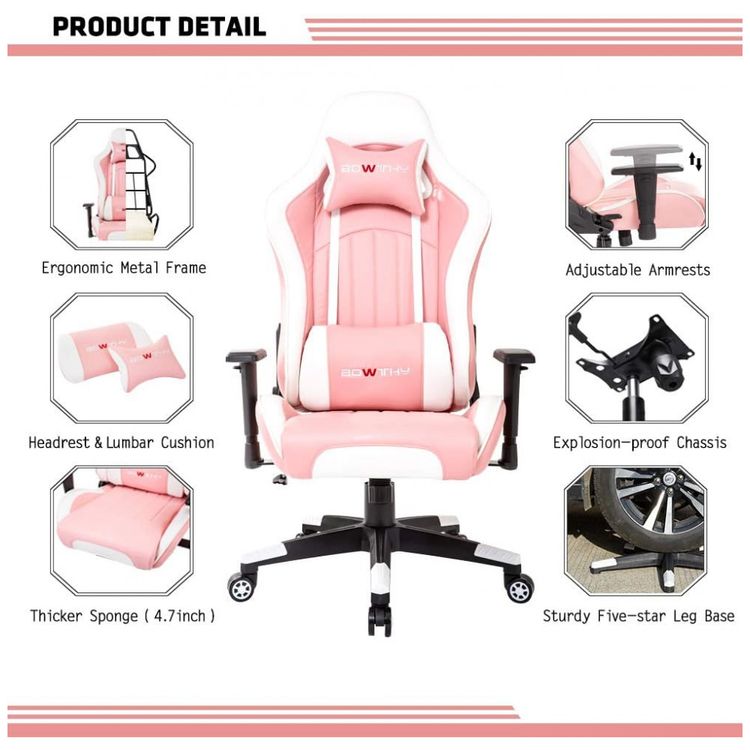 Cadeira-Gamer-Ergonomica-Reclinavel-e-Giratoria-com-Apoio-foto-4