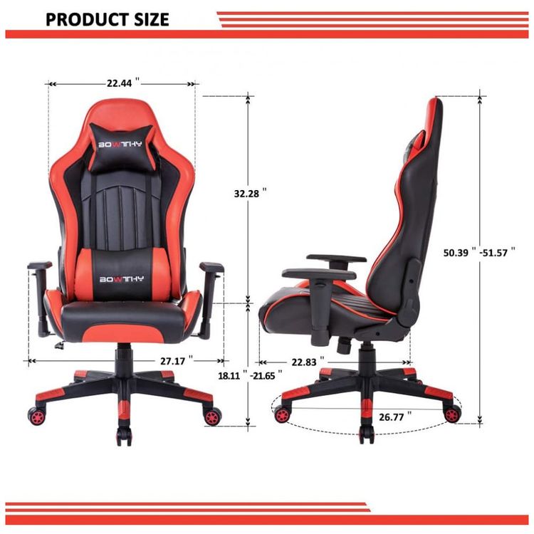 Cadeira-Gamer-Reclinavel-e-Giratoria-com-Apoio-Lombar-e-foto-2