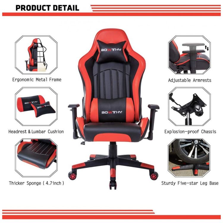 Cadeira-Gamer-Reclinavel-e-Giratoria-com-Apoio-Lombar-e-foto-5