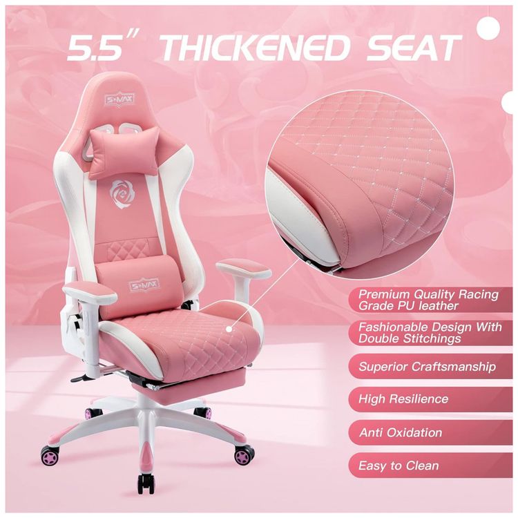 Cadeira-Gamer-Reclinavel-e-Giratoria-com-Apoio-3D-Lombar-e-foto-2