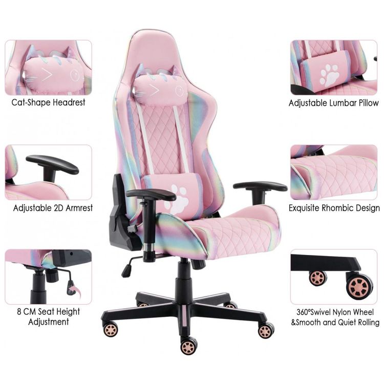 Cadeira-Gamer-Ergonomica-e-Reclinavel-com-Apoio-de-Cabeca-e-foto-3