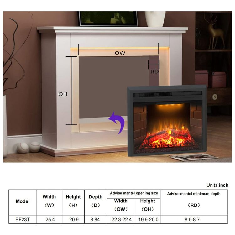 Lareira-Eletrica-de-Embutir-A53x64L-com-Controle-Remoto-e-foto-1