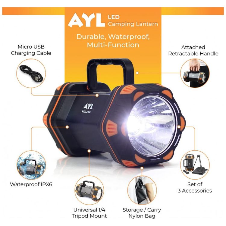 Lanterna-LED-Recarregavel-1450-Lumens-com-8-Modos-de-Luz-e-foto-1