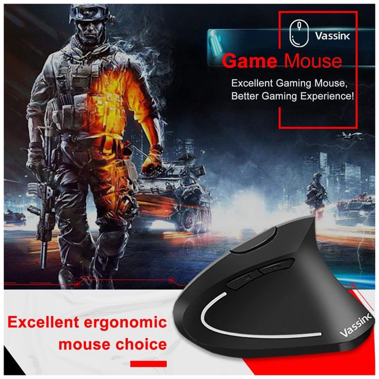 Mouse-Ergonomico-Vertical-Optico-sem-Fio-Reduz-a-Tensao-do-foto-2
