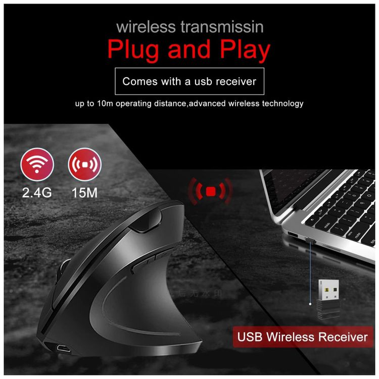 Mouse-Ergonomico-Vertical-Optico-sem-Fio-Reduz-a-Tensao-do-foto-3
