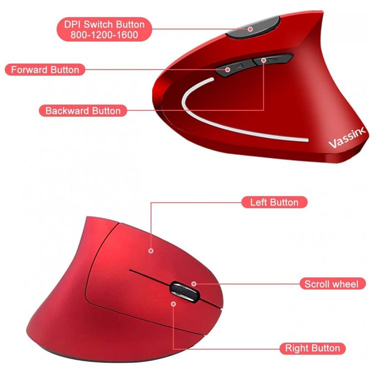 Mouse-Ergonomico-Vertical-Optico-sem-Fio-Reduz-a-Tensao-do-foto-5