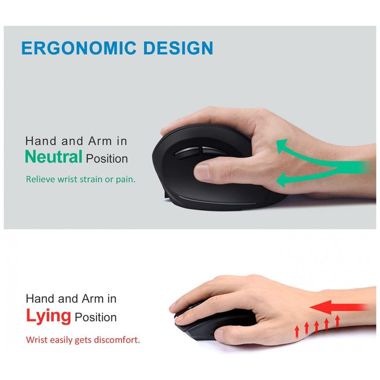 Mouse-Ergonomico-Vertical-Optico-sem-Fio-Reduz-a-Tensao-do-foto-1