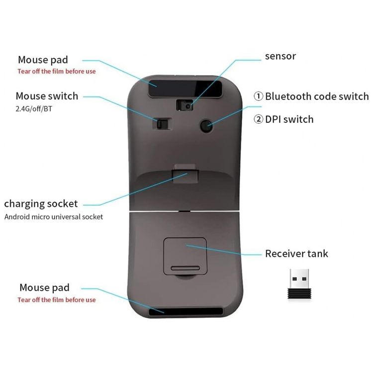 Mouse-Ergonomico-sem-Fio-Bluetooth-Dobravel-Rotativo-360-e-foto-4