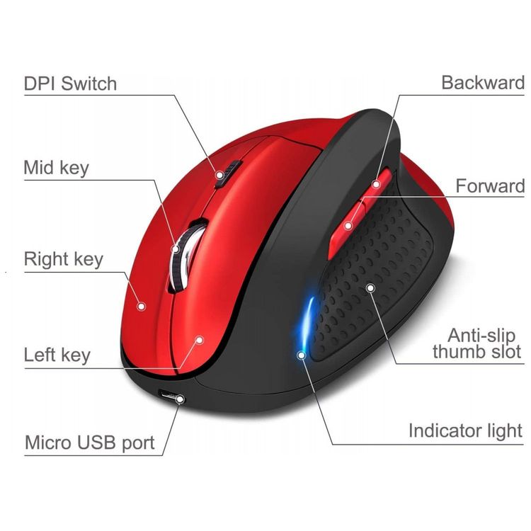 Mouse-Ergonomico-Vertical-Optico-sem-Fio-Reduz-a-Tensao-do-foto-4