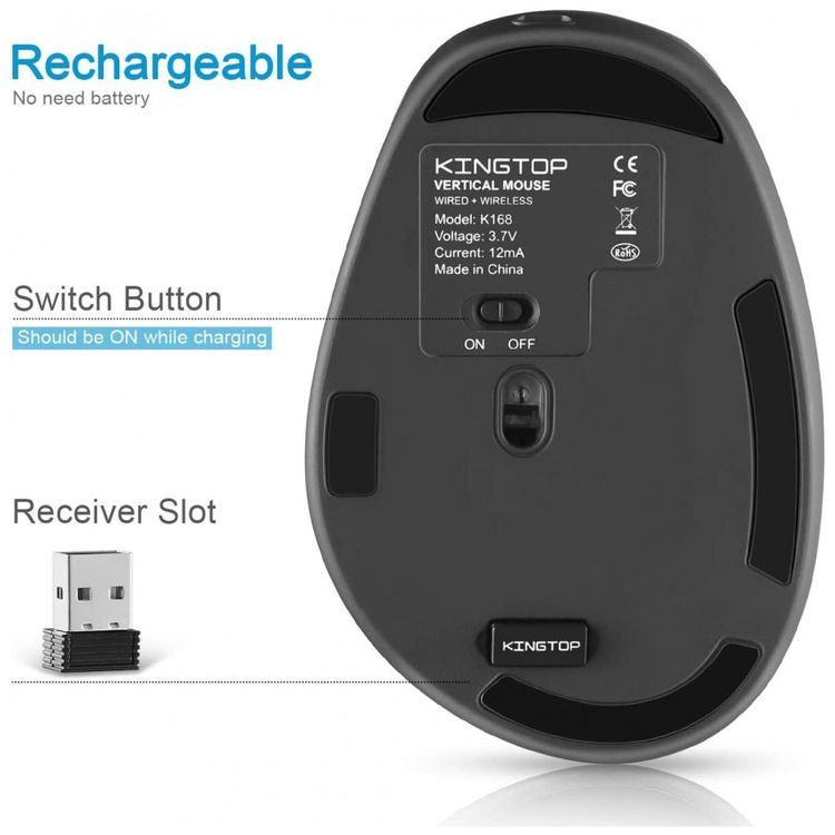 Mouse-Ergonomico-Vertical-Optico-sem-Fio-Reduz-a-Tensao-do-foto-5