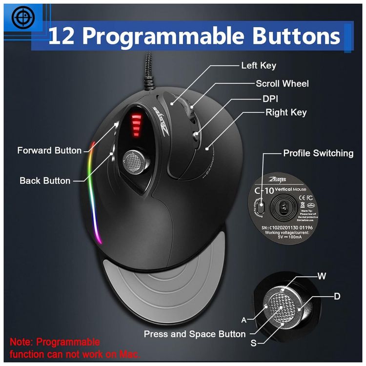 Mouse-para-Jogos-Ergonomico-Vertical-Optico-com-Fio-Reduz-a-foto-3