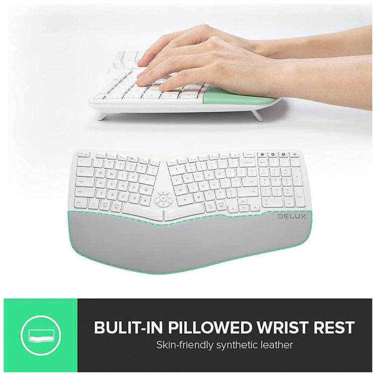 Teclado-Ergonomico-Sem-Fio-Recarregavel-Reduz-a-Tensao-das-foto-3