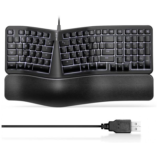 TANSEN-Teclado-Ergonomico-Sem-Fio-Recarregavel-Reduz-a-foto-0