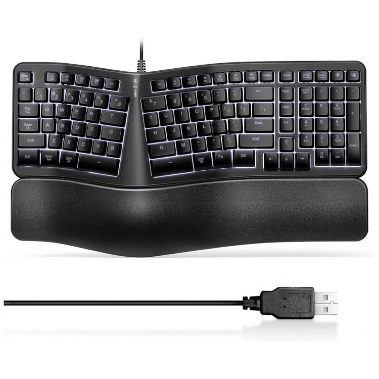 TANSEN-Teclado-Ergonomico-Sem-Fio-Recarregavel-Reduz-a-foto-0