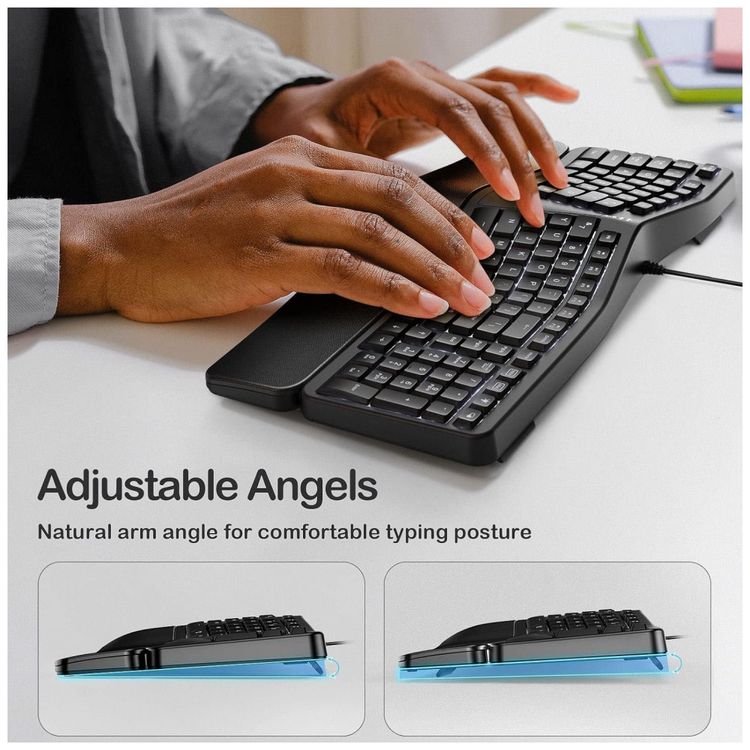 TANSEN-Teclado-Ergonomico-Sem-Fio-Recarregavel-Reduz-a-foto-5