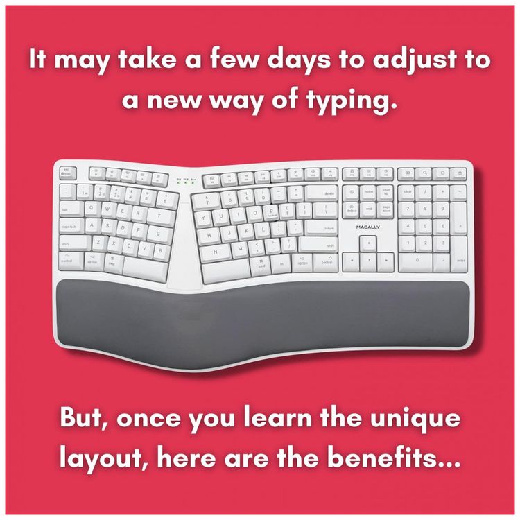 Teclado-Ergonomico-sem-Fio-com-Bluetooth-Recarregavel-e-foto-1