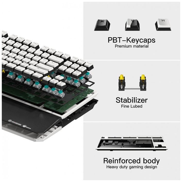 HEXGEARS-X3-Teclado-Ergonomico-Sem-Fio-Recarregavel-Reduz-a-foto-2