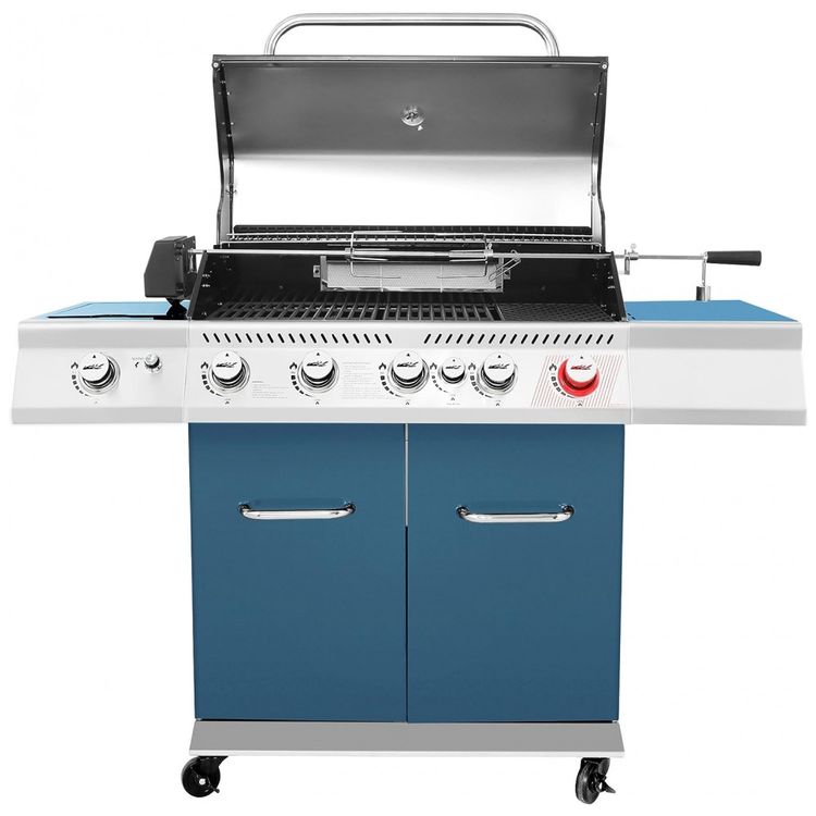 Churrasqueira-a-Gas-74.000-BTU-com-5-Queimadores-2-Portas-e-foto-0