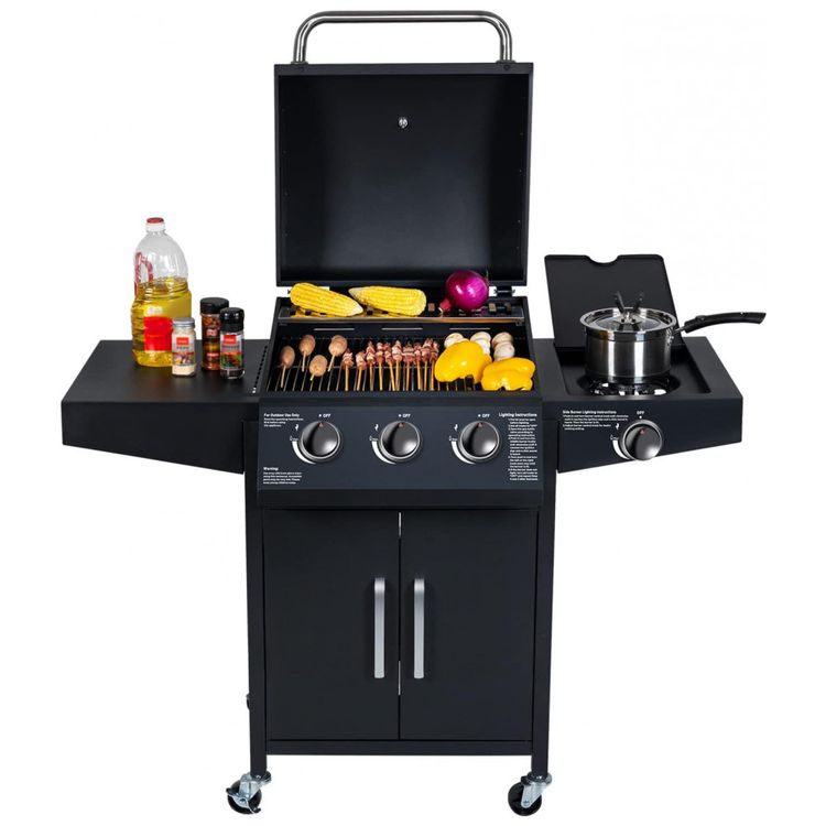 Churrasqueira-a-Gas-37.000-BTU-com-3-Queimadores-2-Portas-e-foto-0