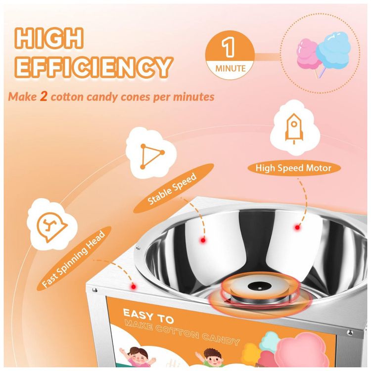 Maquina-de-Algodao-Doce-Eletrica-em-Aco-Inoxidavel-1200W-foto-1
